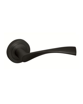 Manillas Alya Negro Mate con Roseta 50 mm | Juego para Puertas
