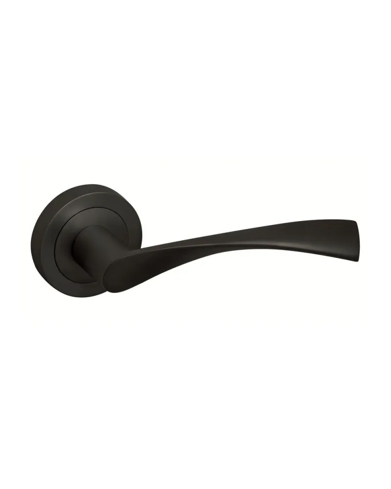 Manillas Alya Negro Mate con Roseta 50 mm | Juego para Puertas