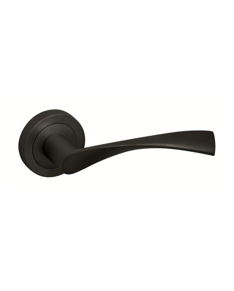 Manillas Alya Negro Mate con Roseta 50 mm | Juego para Puertas