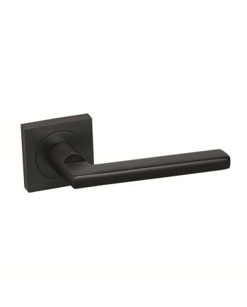 Manillas Vega Negro Mate Roseta Cuadrada 50x50 mm | Juego Puertas
