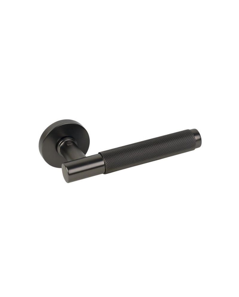 Manillas Halia Negro Mate Roseta Redonda 50 mm | Juego Puertas