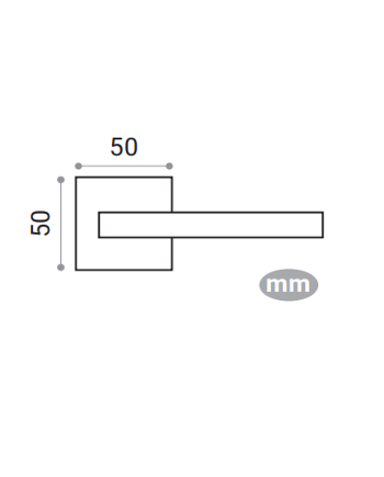 Manillas Rico Níquel Satinado Roseta Cuadrada 50x50 mm | Juego Puertas