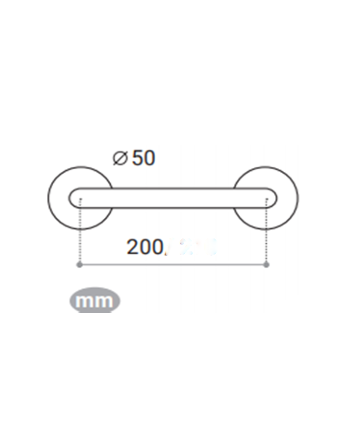Manillón Halia Negro 200 mm Roseta Redonda | Tirador Puerta