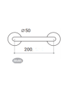 Manillón Halia Negro 200 mm Roseta Redonda | Tirador Puerta