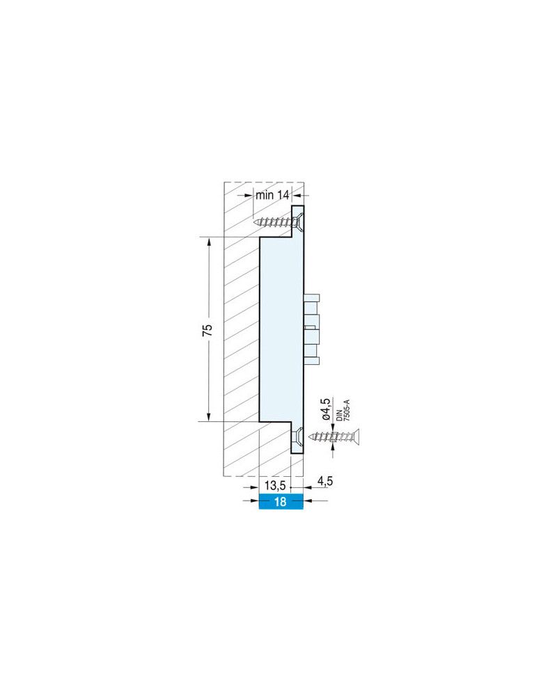 Bisagra Oculta Alfa29 40 Kg Plata Mate | Bisagra Invisible Puertas