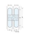 Bisagra Oculta Alfa29 40 Kg Plata Mate | Bisagra Invisible Puertas