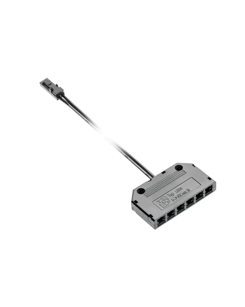 Conector LED 6 Tomas Mini AMP | Distribuidor AWG24 12V