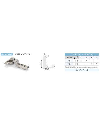 Bisagra DTC Recta 110º | Bisagra Cazoleta 35 mm para Muebles