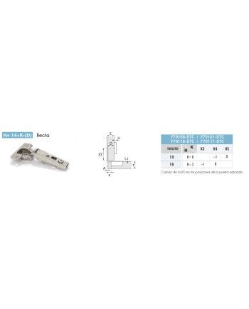 Bisagra DTC Recta 110º | Bisagra Cazoleta 35 mm para Muebles