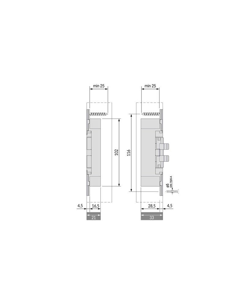 Bisagra Oculta Alfa32 80 Kg (3B) Plata Mate | Bisagra Invisible Puertas