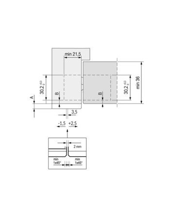 Bisagra Oculta Alfa32 80 Kg (3B) Plata Mate | Bisagra Invisible Puertas