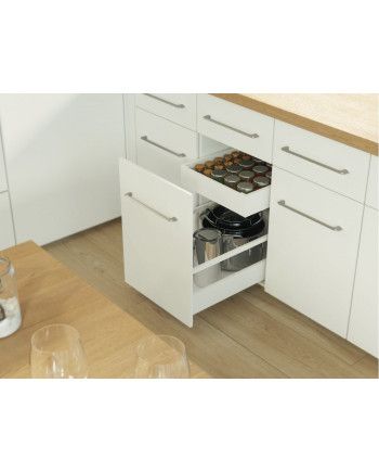 Conjunto Frente Metálico AXISPRO para Cajón Interior | Blanco y Antracita