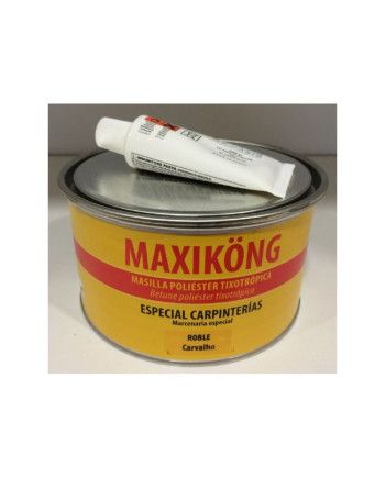 Masilla Poliéster 2K Maxikong 1 kg | Blanca, Pino y Roble
