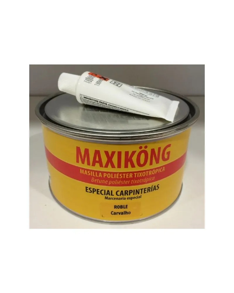 Masilla Poliéster 2K Maxikong 1 kg | Blanca, Pino y Roble