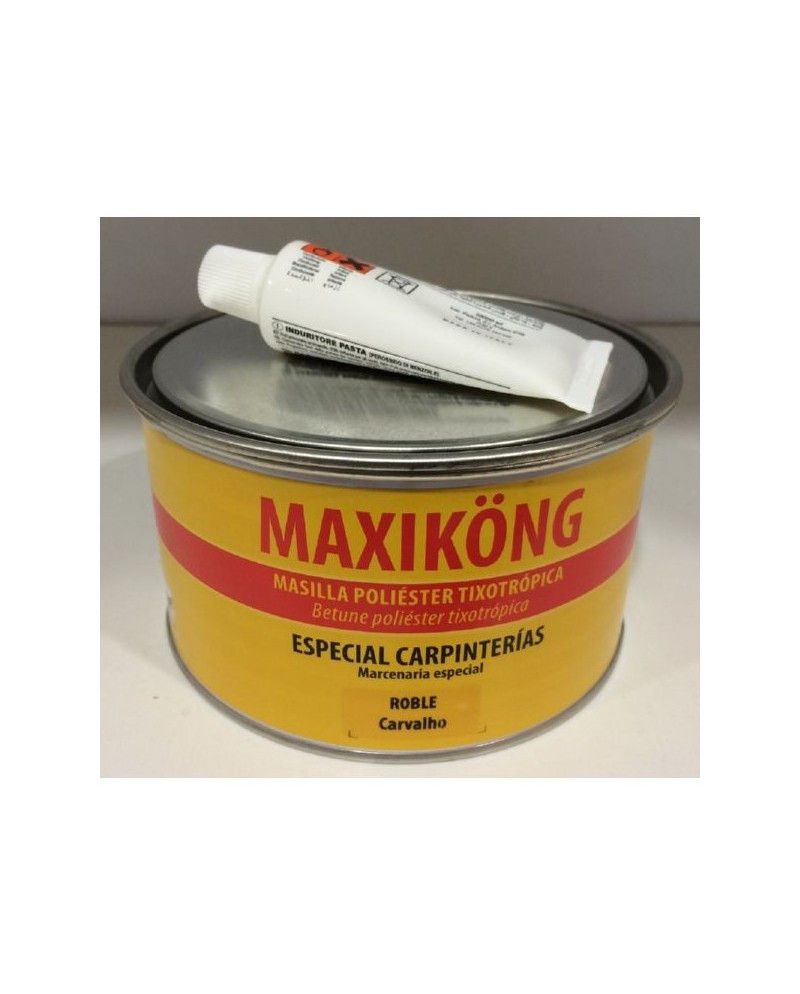 Masilla Poliéster 2K Maxikong 1 kg | Blanca, Pino y Roble