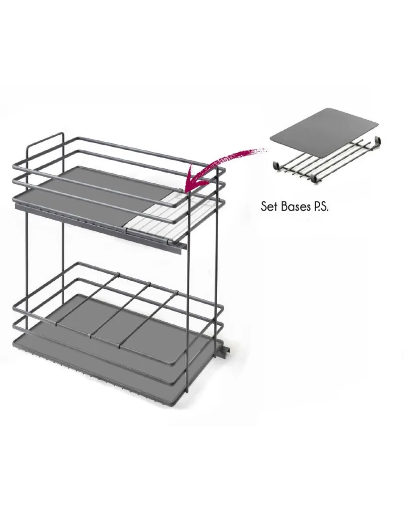 Set Bases P.S. Botellero Deluxe 70 cm Grafito | Accesorio Cocina