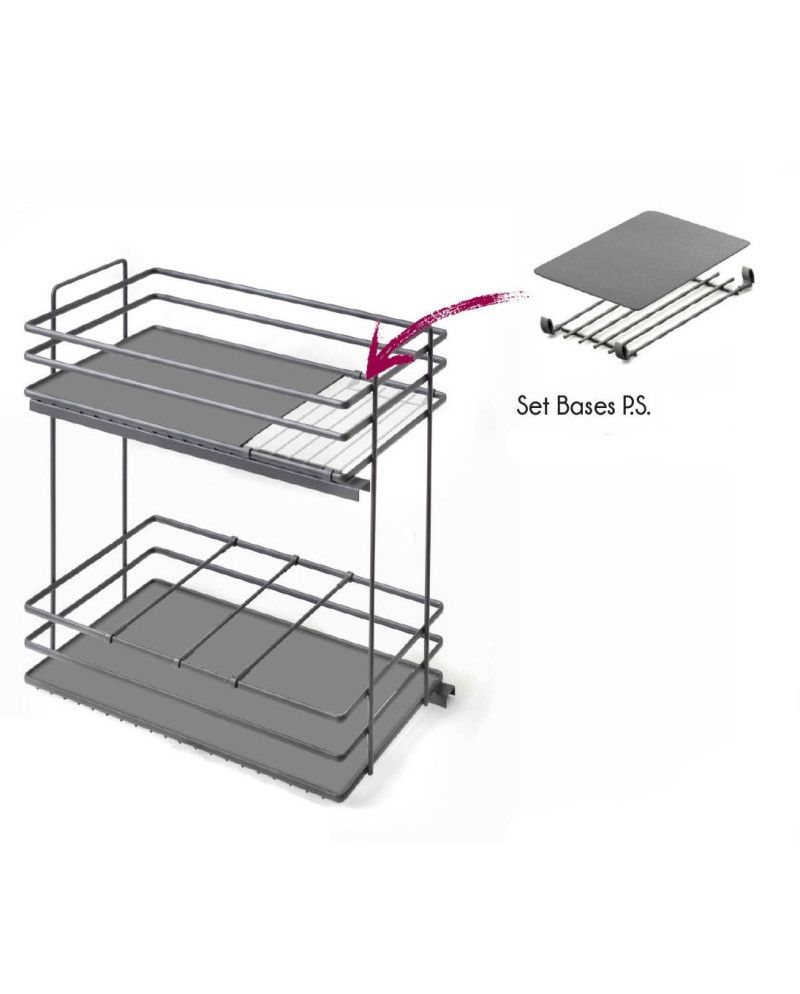 Set Bases P.S. Botellero Deluxe 70 cm Grafito | Accesorio Cocina