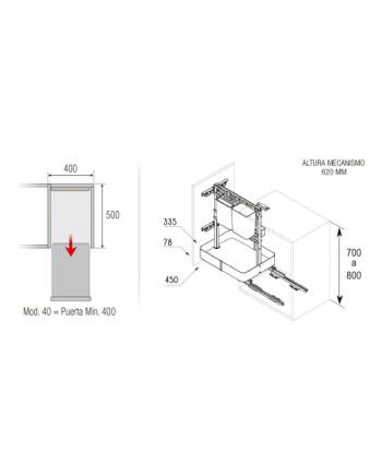 Organizador extraíble granito/blanco