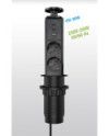 Torre oculta 2 enchufes + 1 USB-A + 2 USB-C Negro