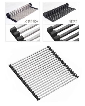 Escurridor enrollable fregadero varillas cuadradas Inox