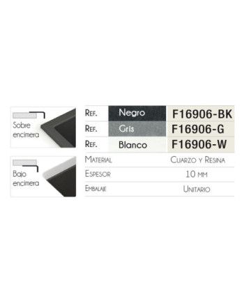 Fregadero NEPTUNO 860x500x235 Negro/Gris/Blanco
