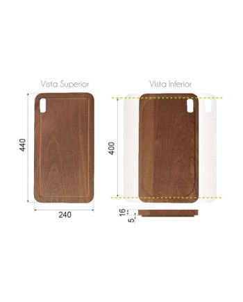 Tabla de corte desplazable madera para fregadero