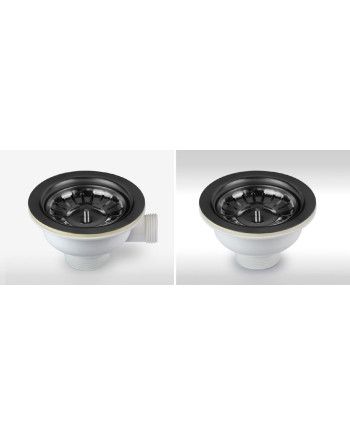 Set tapones fregadero 2 senos Negro