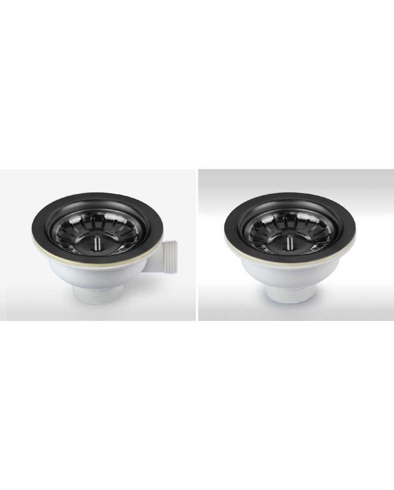 Set tapones fregadero 2 senos Negro