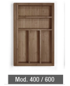 Cubertero extensible madera Nogal GTV 400-600 mm | Organizador cajón bambú