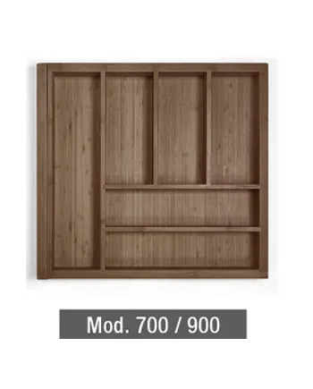 Cubertero madera extensible nogal 600-900 mm | Organizador cajón grande