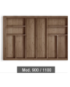 Cubertero extensible de madera nogal 800-1100 mm | Organizador cajón grande
