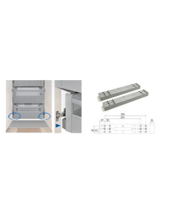 Separador cajón 25 mm para bisagras | Set 2 piezas plástico
