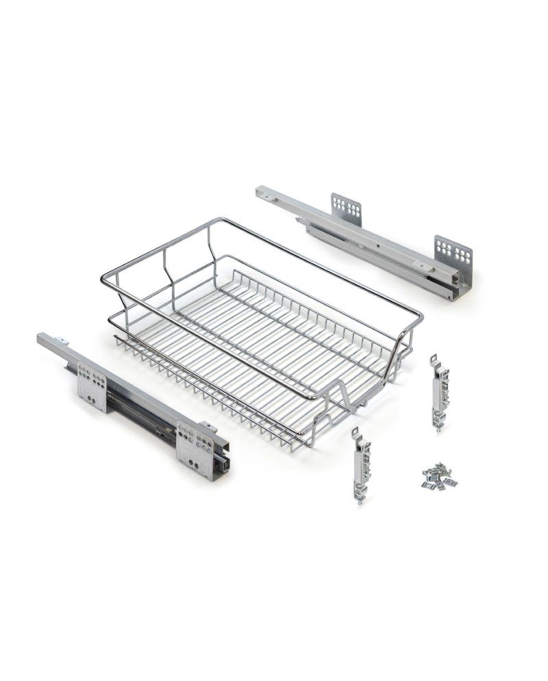 Cesto extraíble de alambre multiuso con guías soft close | 30-100 cm