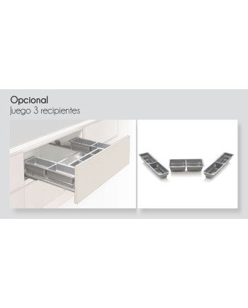 Juego de recipientes plástico para cesto bajo fregadero | 90 cm