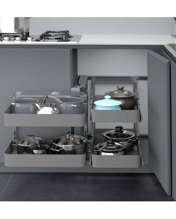 Mecanismo Rincón PRO 100 cm Grafito y blanco | Extraíble Cocina Premium