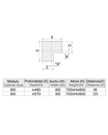 Mecanismo giratorio 270° PRO Grafito MOD 90 1 und | Ref. F20391