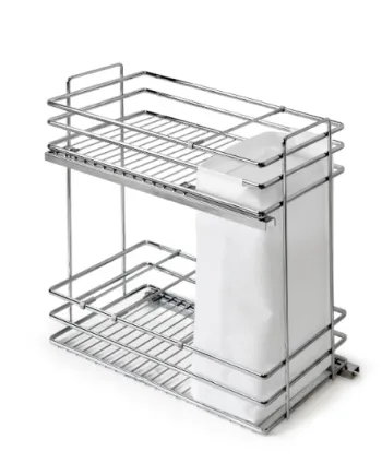 Botellero Extraíble PUSH Deluxe 70 cm Cromo | Sin Tiradores