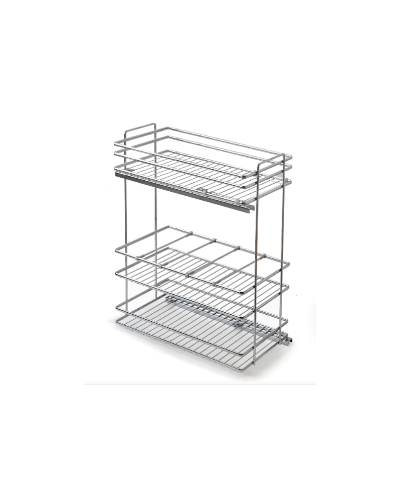 Botellero Extraíble PUSH 80 cm Cromo Deluxe | Cocina Moderna