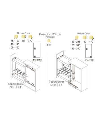 Botellero NEO System 80 cm Blanco | Extraíble Cocina Alto