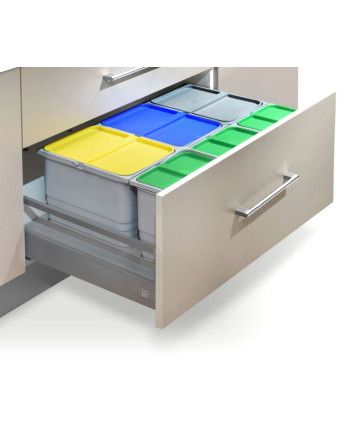 Contenedor Ecológico 60, 80 y 90cm 4 Cubos | Reciclaje Modular Cocina