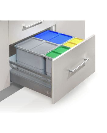 Contenedor Ecológico 60, 80 y 90cm 4 Cubos | Reciclaje Modular Cocina