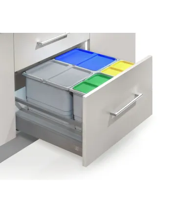 Contenedor Ecológico 60, 80 y 90cm 4 Cubos | Reciclaje Modular Cocina