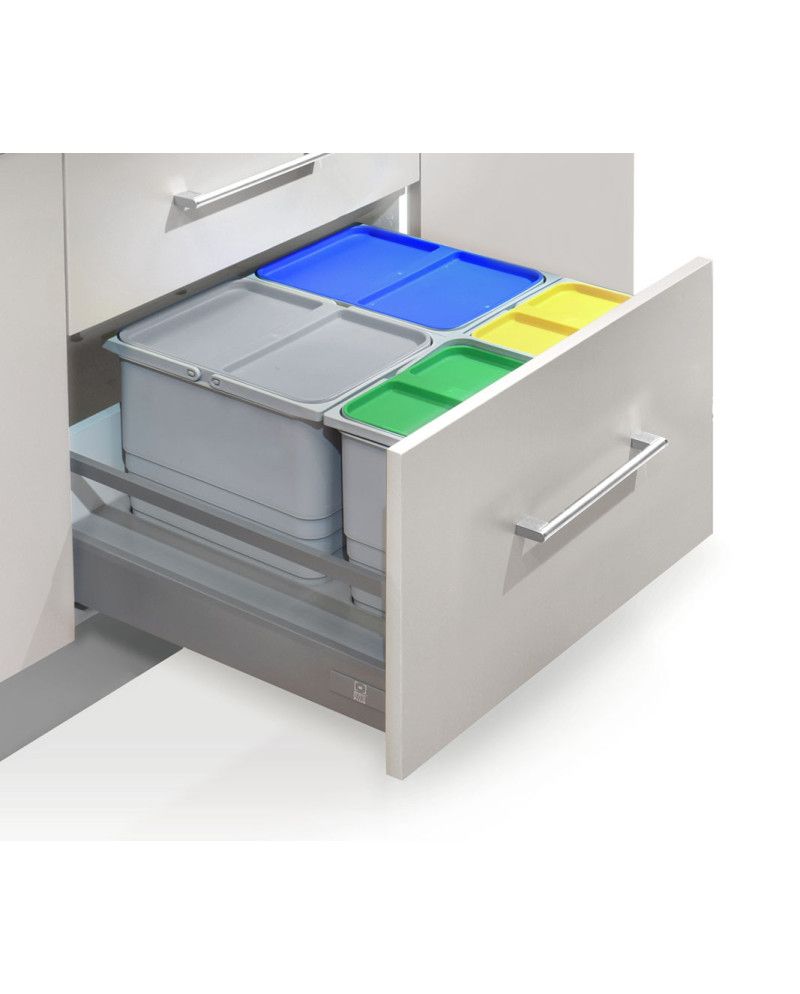 Contenedor Ecológico 60, 80 y 90cm 4 Cubos | Reciclaje Modular Cocina