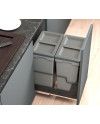 Cubo Basura Extraíble 40 cm 2x27,5L | Reciclaje Cocina