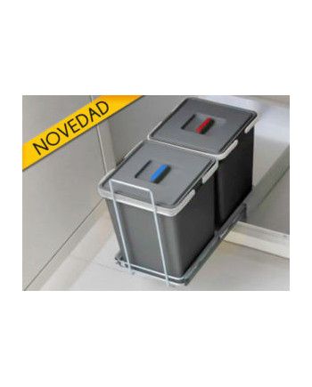 Cubo Basura Extraíble Ecofil 40 cm 2x18L | Sistema Manual