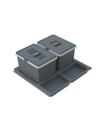 Cubo Reciclaje 90 cm 4x12L | Contenedor Extraíble Cocina