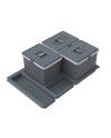 Cubo Reciclaje 90 cm 4x12L | Contenedor Extraíble Cocina