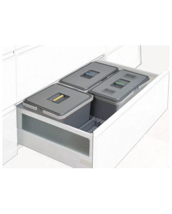 Cubo Reciclaje 90 cm 4x12L | Contenedor Extraíble Cocina
