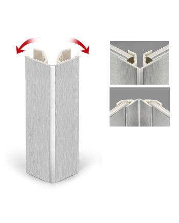 Rinconera Zócalo PVC Regulable Altura 150 mm | Plata, Blanco y Negro