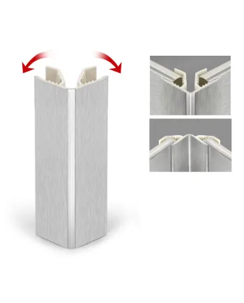 Rinconera Zócalo PVC Regulable Altura 150 mm | Plata, Blanco y Negro